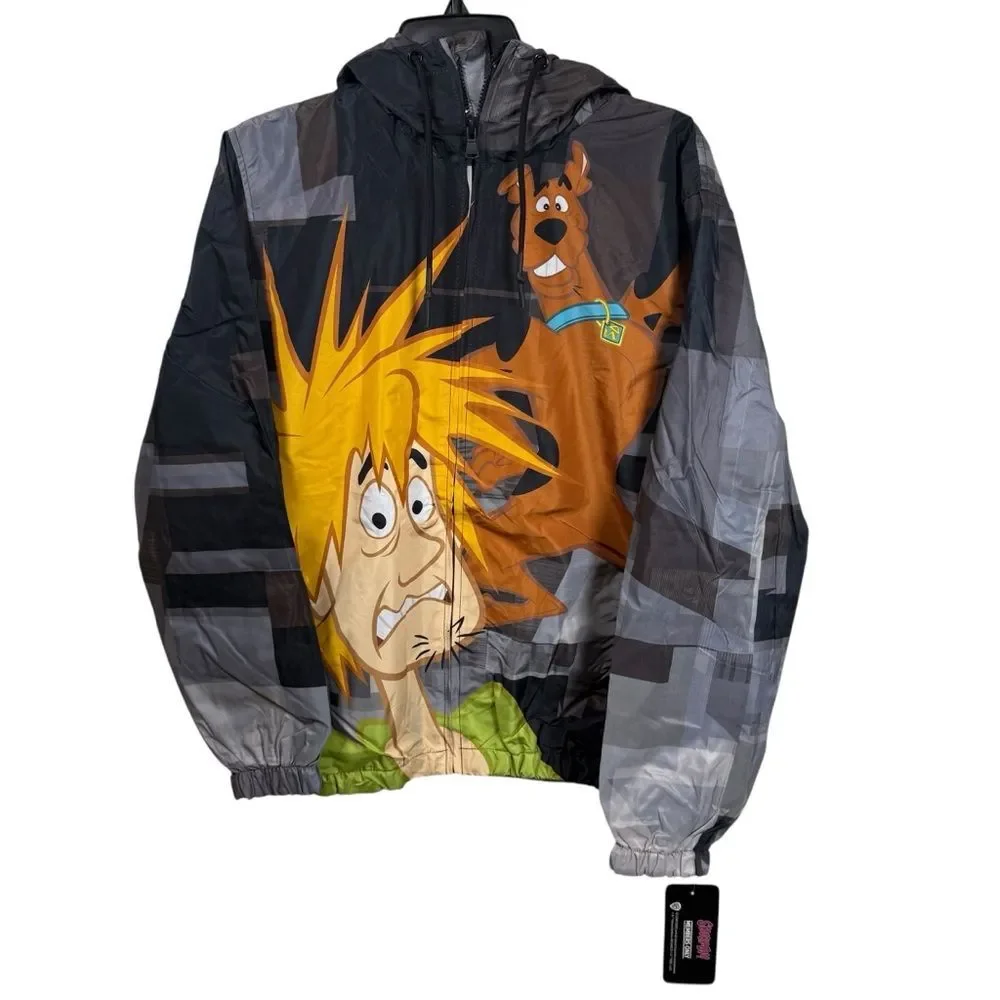 NWT Members Only Scooby Doo Windbreaker Unisex- Black & Gray Size Medium